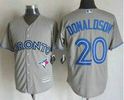 Toronto Blue Jays #20 Josh Donaldson Away Gray Game Authentic Stitched MLB Jersey 2
