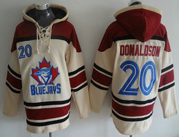 Toronto Blue Jays #20 Josh Donaldson Cream Hooded Jersey