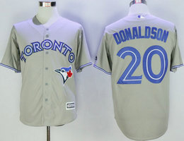 Toronto Blue Jays #20 Josh Donaldson Grey Game Authentic Stitched MLB Jersey