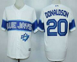 Toronto Blue Jays #20 Josh Donaldson White Game Authentic Stitched MLB Jersey