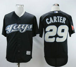 Toronto Blue Jays #29 Joe Carter Black Game Turn Back The Clock Authentic Stitched MLB Jersey