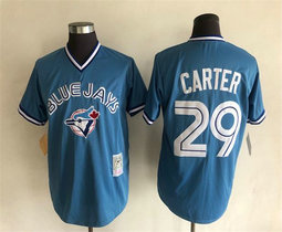 Toronto Blue Jays #29 Joe Carter Blue Pullover Throwback Authentic stitched MLB jersey