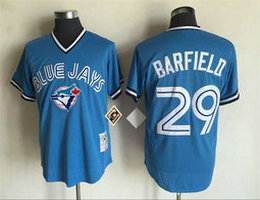 Toronto Blue Jays #29 Jesse Barfield Blue Pullover Throwback Authentic stitched MLB jersey