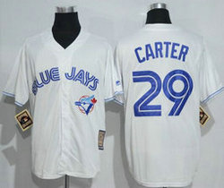 Toronto Blue Jays #29 Joe Carter Home White Throwback Authentic Stitched MLB Jersey
