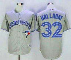 Toronto Blue Jays #32 Roy Halladay Grey Game Authentic Stitched MLB Jerseys