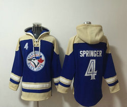 Toronto Blue Jays #4 George Springer Blue MLB Hoodie
