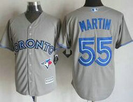 Toronto Blue Jays #55 Russell Martin Away Gray Game Authentic Stitched MLB Jersey
