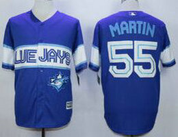 Toronto Blue Jays #55 Russell Martin Blue Game Authentic Stitched MLB Jerseys