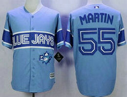 Toronto Blue Jays #55 Russell Martin Light Blue Game Authentic Stitched MLB Jersey