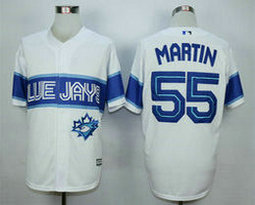 Toronto Blue Jays #55 Russell Martin White Game Authentic Stitched MLB Jersey