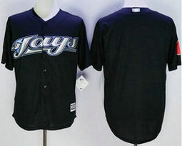 Toronto Blue Jays Blank Black Game Authentic Stitched MLB Jersey