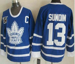 Toronto Maple Leafs #13 Mats Sundin 75TH Throwback Blue Authentic Stitched NHL Jersey