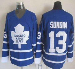 Toronto Maple Leafs #13 Mats Sundin Blue CCM Throwback Authentic Stitched NHL Jersey