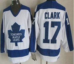 Toronto Maple Leafs #17 Wendel Clark White Throwback CCM Authentic Stitched NHL Jersey