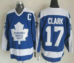Toronto Maple Leafs #17 wendel Clark blue throwback ccm Authentic Stitched NHL Jersey
