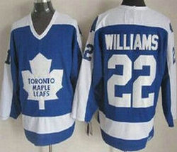 Toronto Maple Leafs #22 Tiger Williams Blue White CCM Throwback Authentic Stitched NHL Jersey