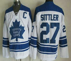 Toronto Maple Leafs #27 Darryl Sittler 1966-67 White CCM Vintage Throwback Authentic Stitched NHL Jersey
