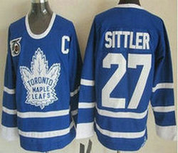 Toronto Maple Leafs #27 Darryl Sittler 75TH Throwback Blue Authentic Stitched NHL Jersey