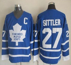 Toronto Maple Leafs #27 Darryl Sittler Blue CCM Throwback Authentic Stitched NHL Jersey
