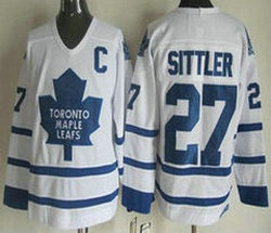 Toronto Maple Leafs #27 Darryl Sittler White Throwback CCM NHL Authentic Stitched NHL Jersey