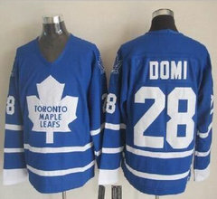 Toronto Maple Leafs #28 Tie Domi Blue CCM Throwback Authentic Stitched NHL Jersey