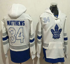 Toronto Maple Leafs #34 Auston Matthews Ice White Authentic Stitched Hoodies Hockey