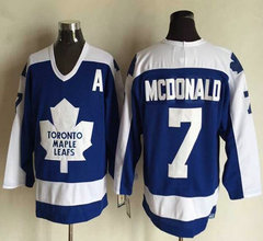 Toronto Maple Leafs #7 Lanny McDonald Blue White Throwback CCM Authentic Stitched NHL Jersey