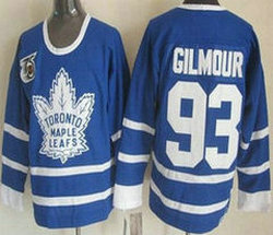 Toronto Maple Leafs #93 Doug Gilmour 75TH Throwback Blue Authentic Stitched NHL Jersey