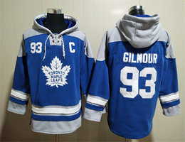 Toronto Maple Leafs #93 Doug Gilmour Blue All Stitched Hooded Sweatshirt