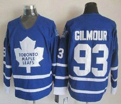 Toronto Maple Leafs #93 Doug Gilmour Blue CCM Throwback Authentic Stitched NHL Jersey