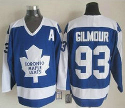 Toronto Maple Leafs #93 Doug Gilmour Blue White CCM Throwback Authentic Stitched NHL Jersey