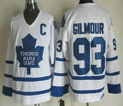 Toronto Maple Leafs #93 Doug Gilmour White Throwback Authentic Stitched NHL Jersey
