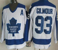 Toronto Maple Leafs #93 Doug Gilmour White Throwback CCM Authentic Stitched NHL Jersey