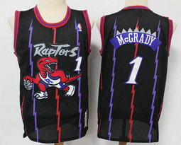 Toronto Raptors #1 Tracy Mcgrady Black Hardwood Classics Reshipment limited Authentic Stitched NBA Jersey