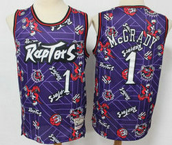 Toronto Raptors #1 Tracy Mcgrady Hardwood Classics tear up pack Swingman Jersey
