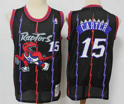 Toronto Raptors #15 Vince Carter Black Hardwood Classics Reshipment limited Authentic Stitched NBA Jersey