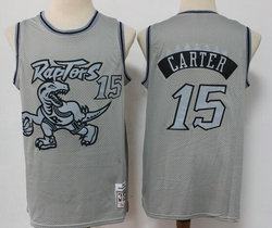 Toronto Raptors #15 Vince Carter Gray Hardwood Classics NBA Jersey