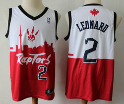 Toronto Raptors #2 Kawhi Leonard Red White Hometown Collection Authentic Stitched NBA Jersey
