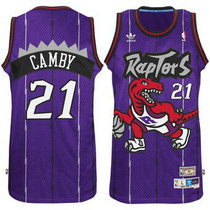 Toronto Raptors #21 Marcus Camby Purple Throwback Authentic Stitched NBA Jersey