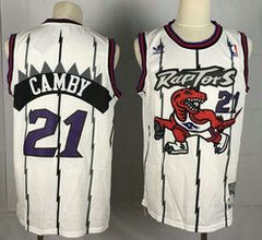 Toronto Raptors #21 Marcus Camby Whitee Throwback Authentic Stitched NBA Jersey