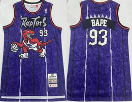 Toronto Raptors #21 Bape Purple Throwback Authentic Stitched NBA Jersey