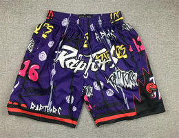 Toronto Raptors 2024 doodle Purple shorts
