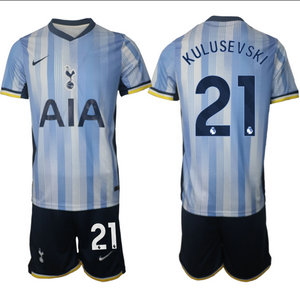 Tottenham Hotspur 2024-25 #21 KULUSEVSKI away Soccer Club Jersey
