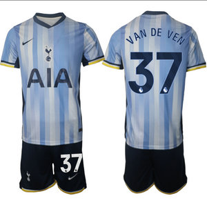 Tottenham Hotspur 2024-25 #37 VAN DE VEN away Soccer Club Jersey