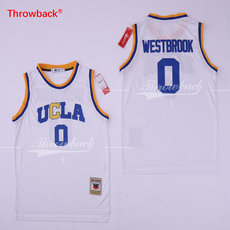 UCLA Bruins #0 Russell Westbrook White Throwback Stitched NCAA Jersey