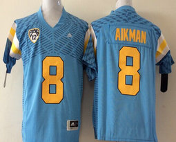 UCLA Bruins #8 Troy Aikman Blue Authentic Basketball Stitched NCAA Jersey