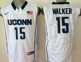 UConn Huskies #15 Kemba Walker White College Basketball stitched Jersey
