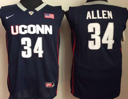 UConn Huskies #34 Ray Allen Navy Blue Nike College Basketball stitched Jersey