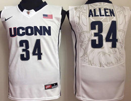 UConn Huskies #34 Ray Allen White Nike College Basketball stitched Jersey
