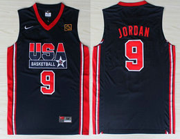 USA Basketball 1992 Olympic Dream Team Blue #9 Michael Jordan Jerseys